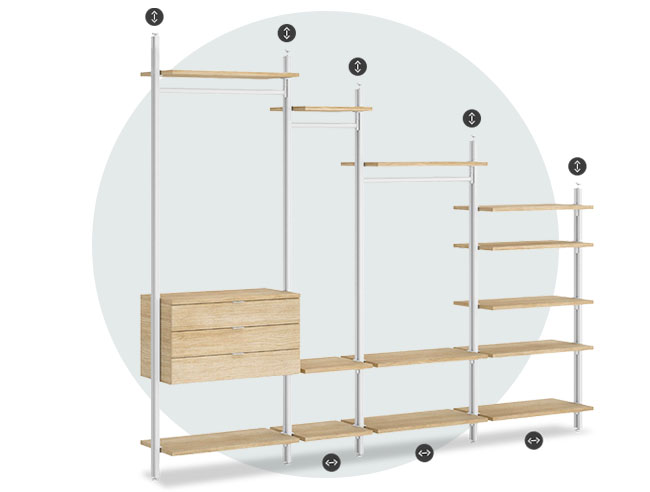 Ankleidezimmer Regal mit Zuschnitt nach Maß