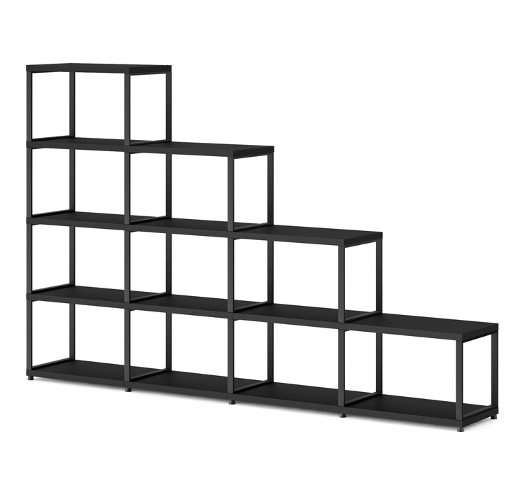 étagère escalier noir metal maxx