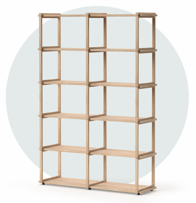 Modular Wooden Shelving Unit AIKO - Design & Function Wooden Shelving Unit AIKO