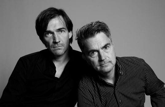 Grey portrait of the designers Hertel and Klarhoefer