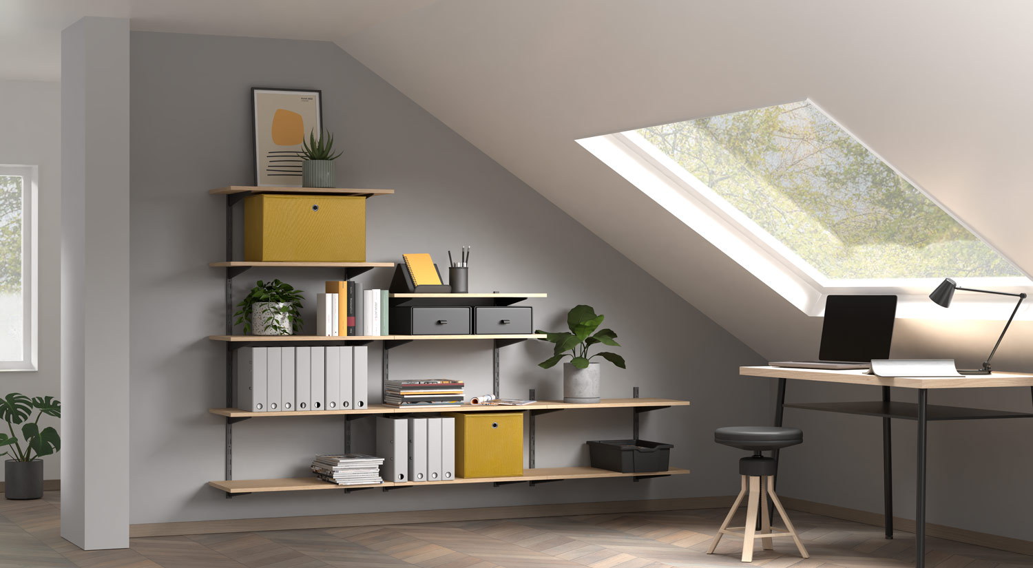 Office Storage - P-SLOT home office wall shelf for files and folders