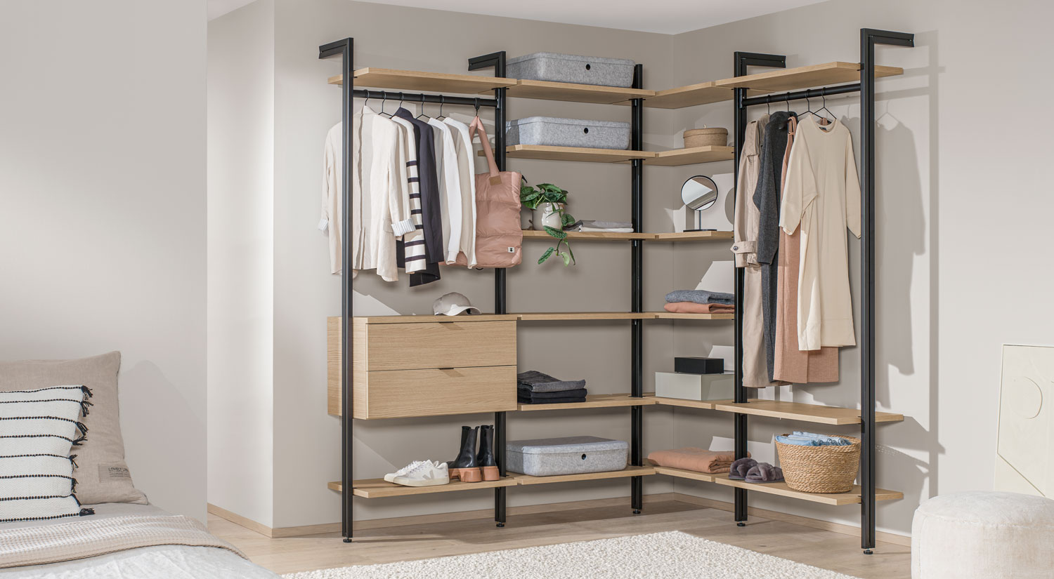 Clothes Storage - CLOS-IT modular wardrobe in the corner Clothes Storage - CLOS-IT modular wardrobe in the corner