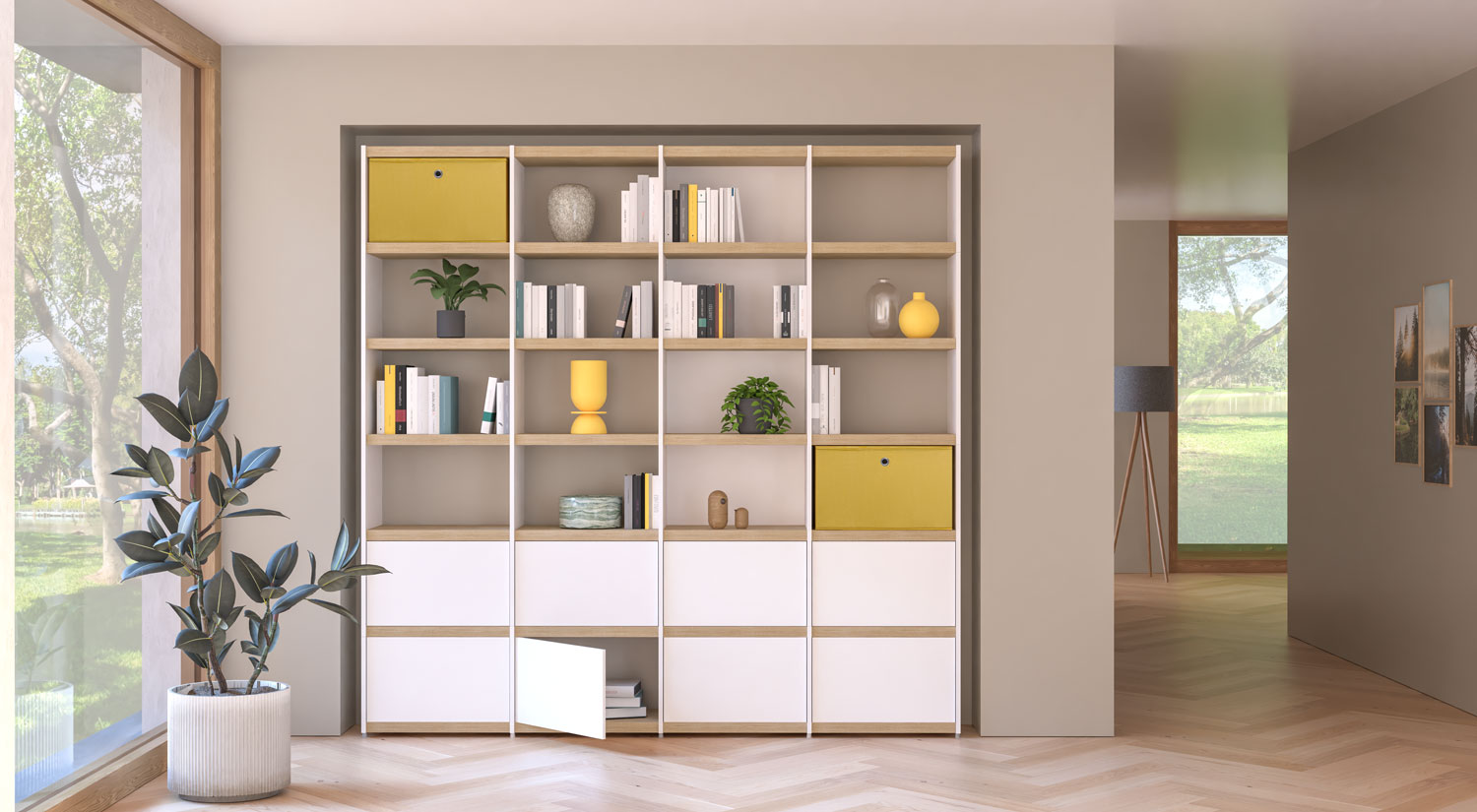 Shelving Unit With Doors - YOMO shelf with doors and backboards