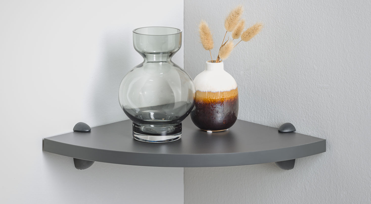 Corner wall shelf - LITE+JAM wall mounted corner shelf black
