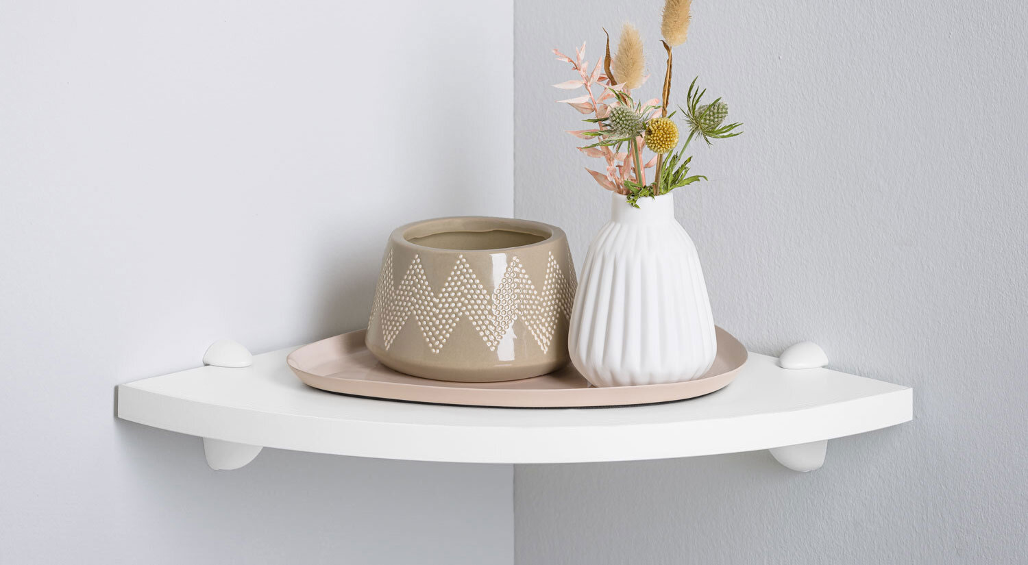 Corner Wall Shelf - LITE+JAM wall mounted corner shelf white