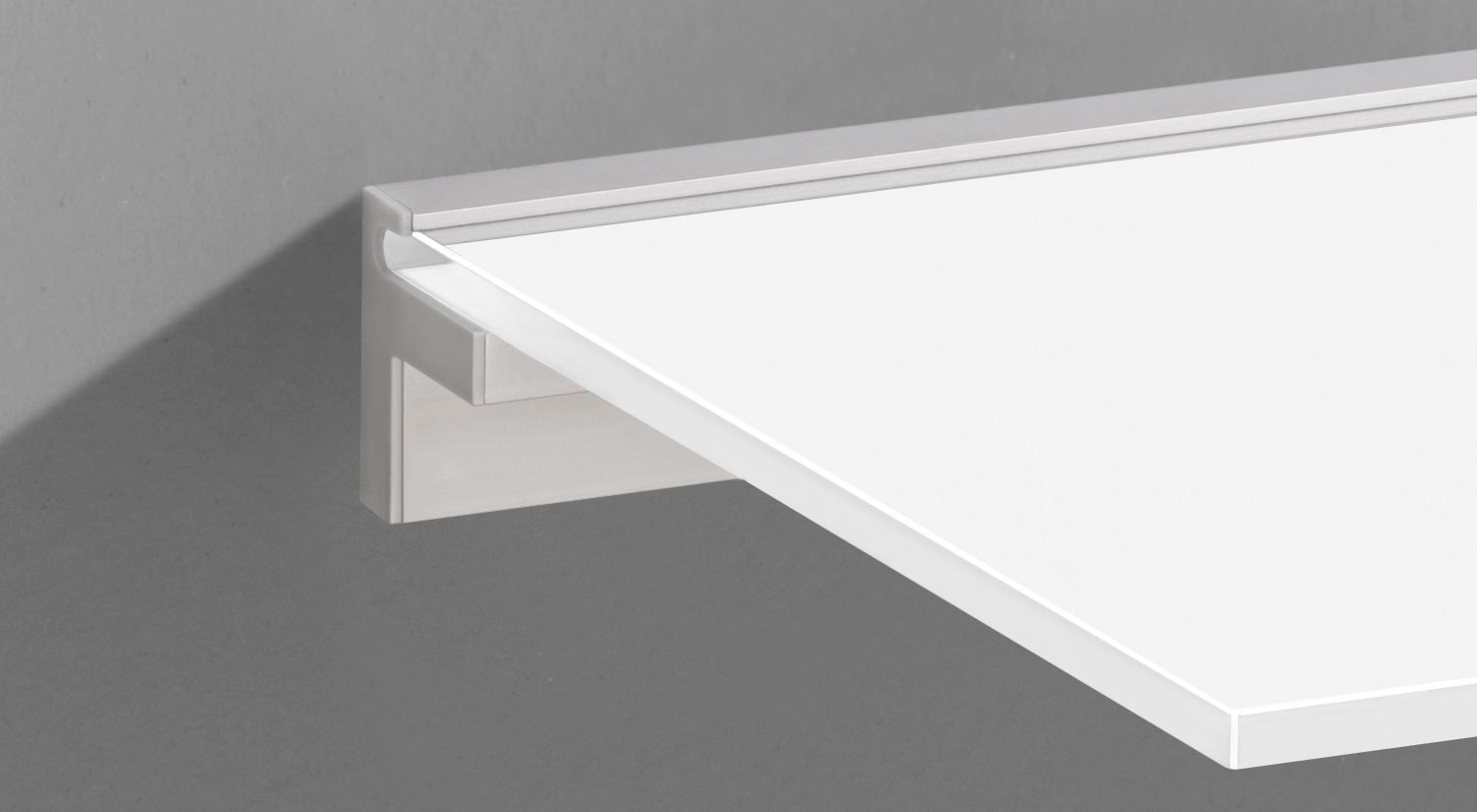 Support étagère - CUBE-10 Porte-étagère en verre avec tablette en verre blanc