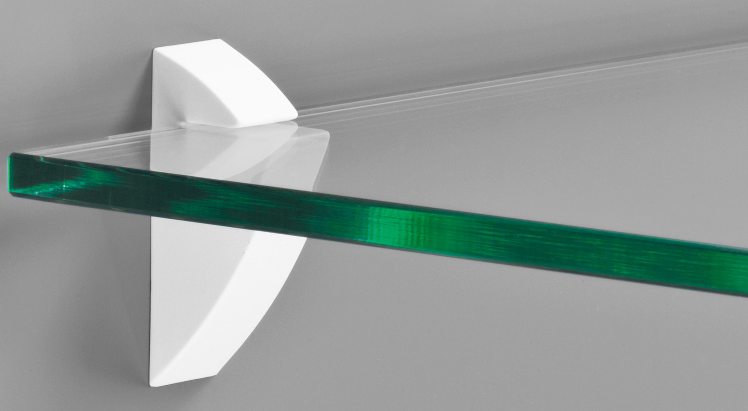 Support étagère - Support d´étagère en verre CLIP-8 blanc