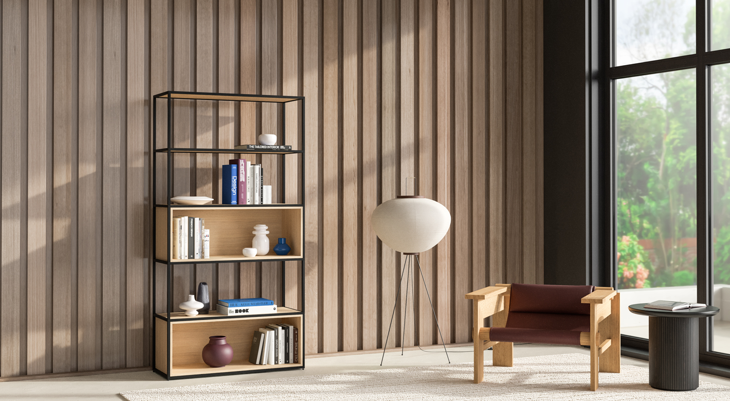 Étagère modulable - LIUM étagère modulaire noir avec cubes