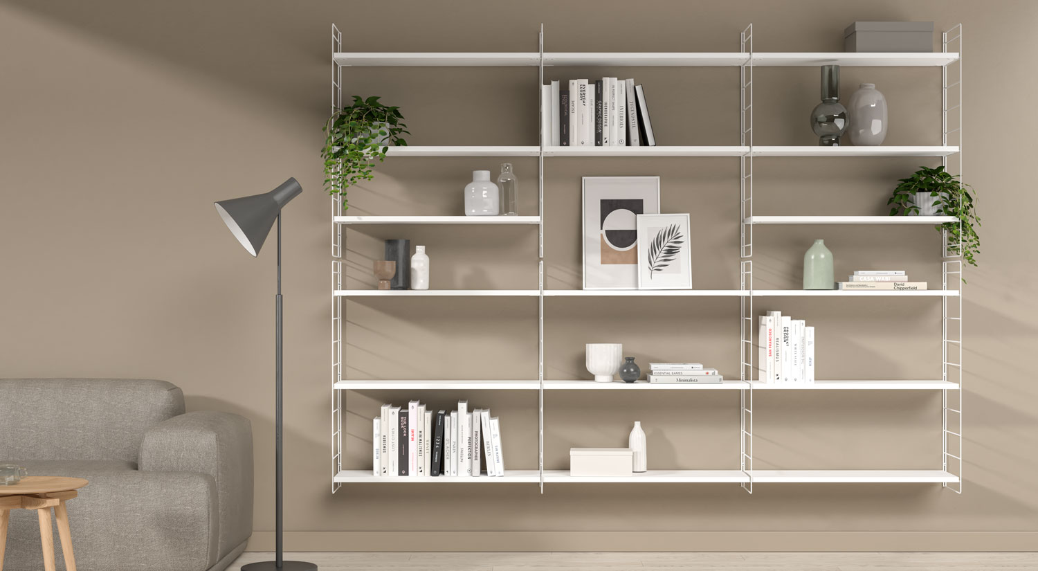 Étagère murale suspendue STEP - Étagère modulable suspendue blanche