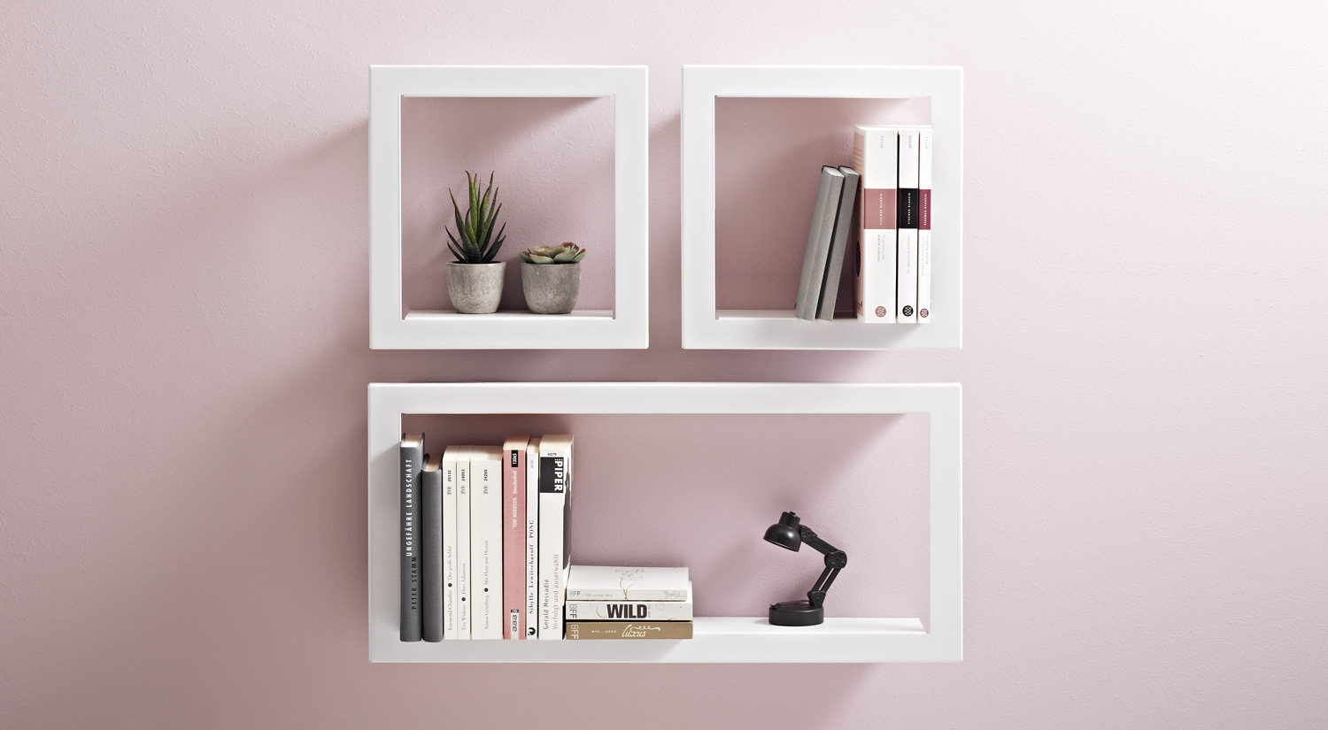 Étagère cube murale - FIGURA étagère cube métal blanc comme étagère bibliotheque