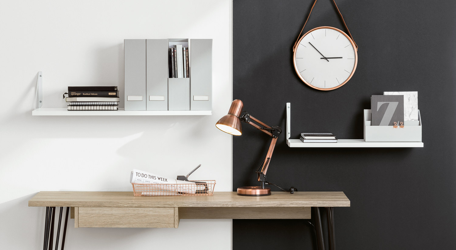 Étagère murale blanche - LITE+TRI étagère suspendue pour dossiers et chemises