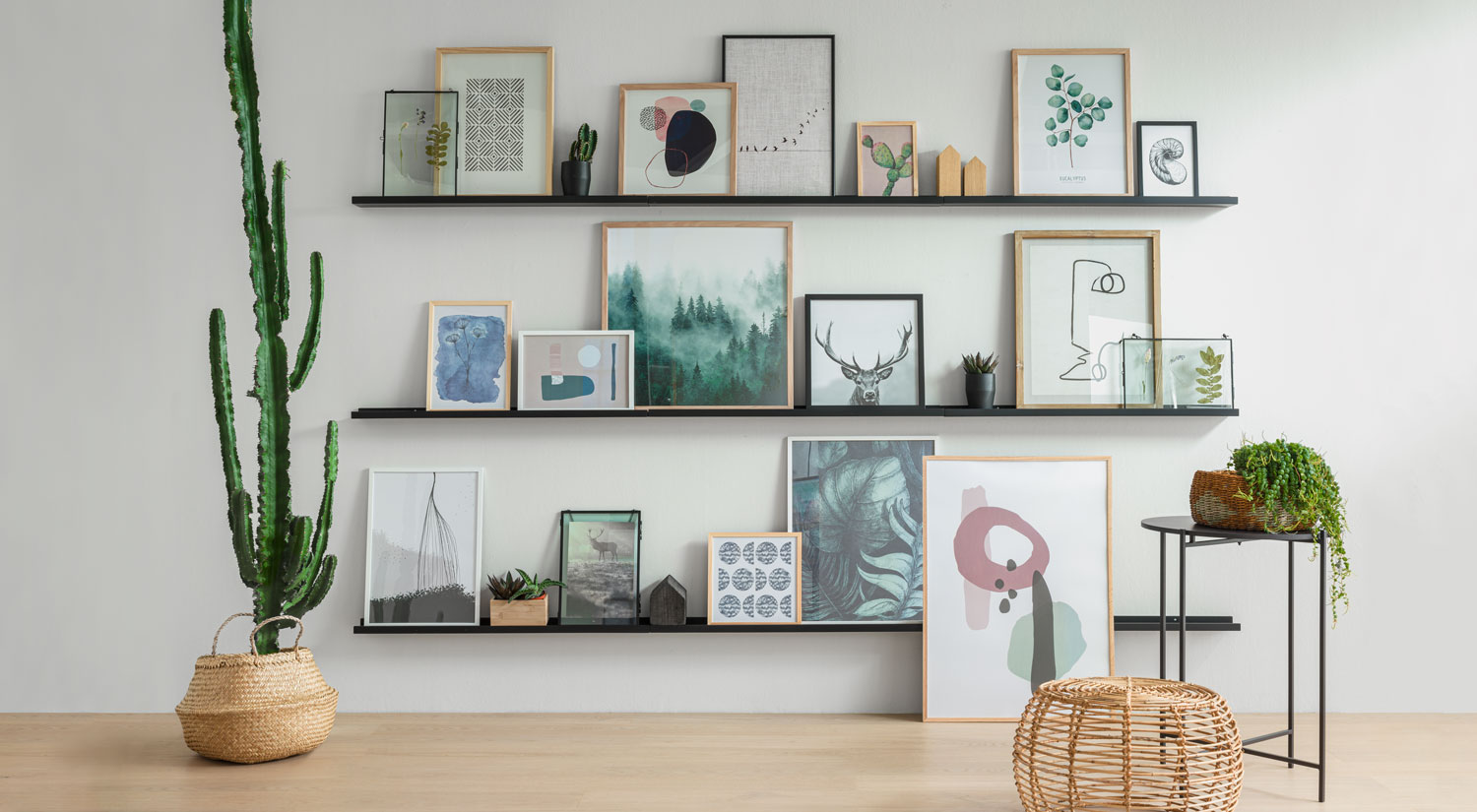 Étagère murale noir - BORDER étagère murale noir bois