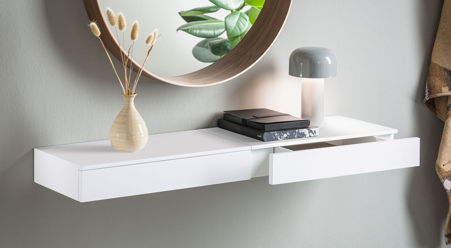 Étagère tiroir - CASSETO etagere avec tiroir en blanc