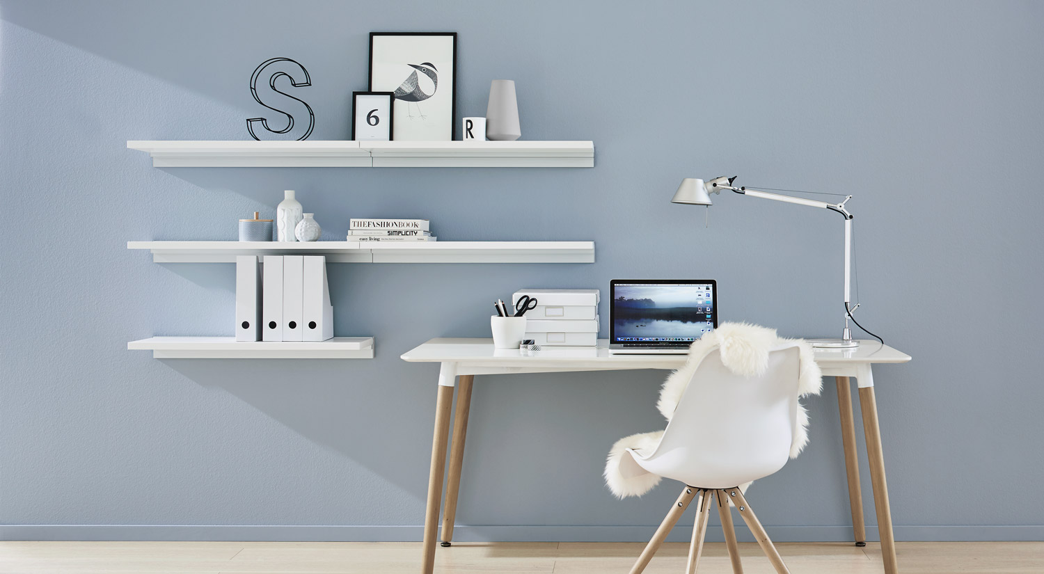 Tablette murale blanche étagère murale SUMO+CUBE en blanc
