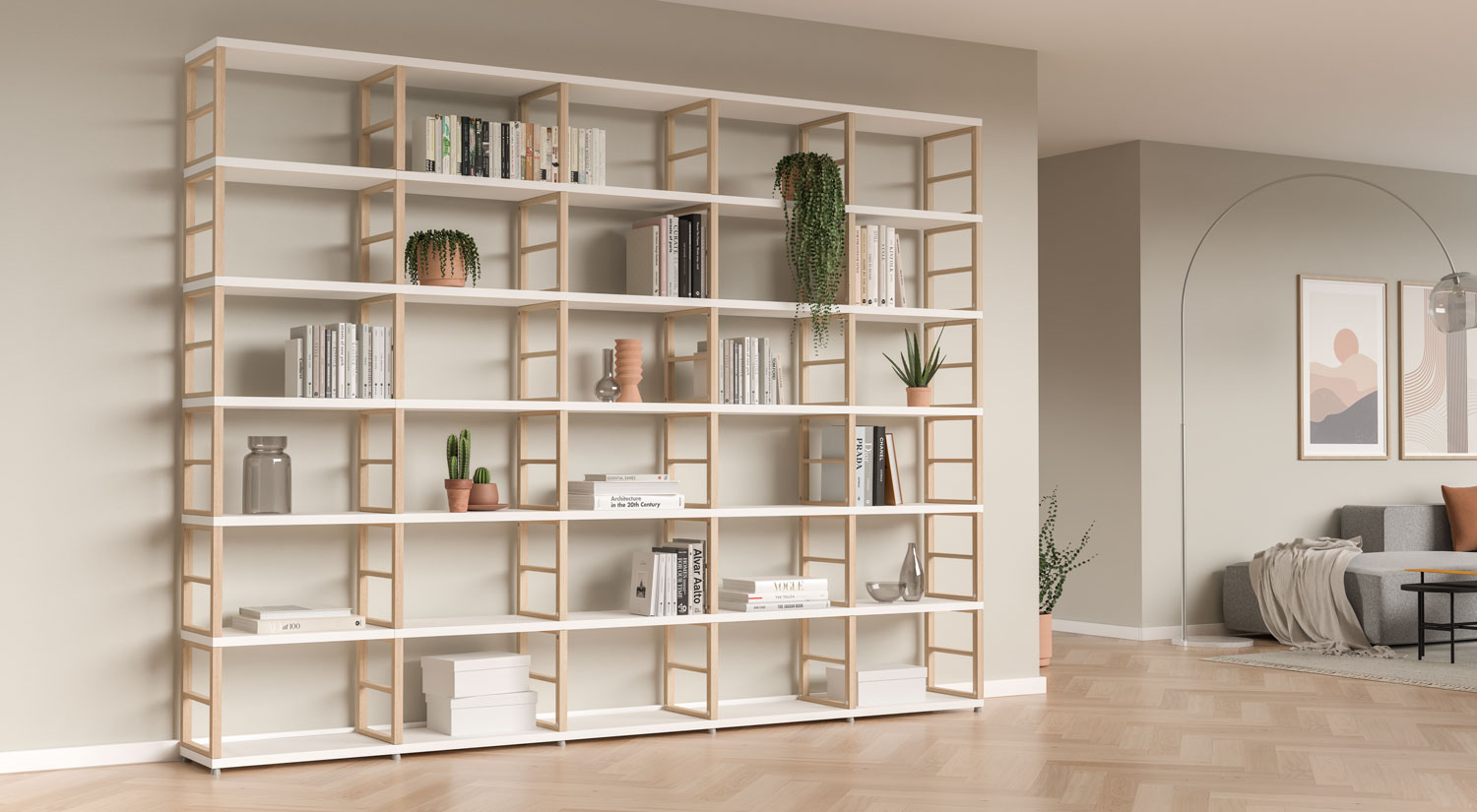 Bibliothèque bois - MAXX bibliothèque ouverte avec cadres en bois massiv
