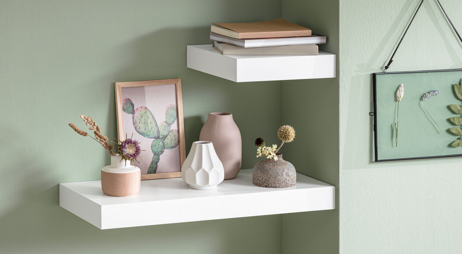 Étagère d'angle - BOY en blanc pour salle de séjour Étagère d'angle - BOY en blanc pour salle de séjour