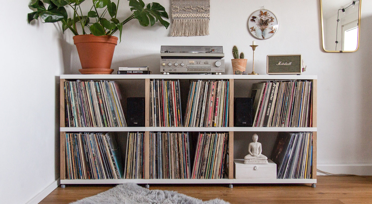 Meuble Vinyle - BOON rack d'enregistrement blanc