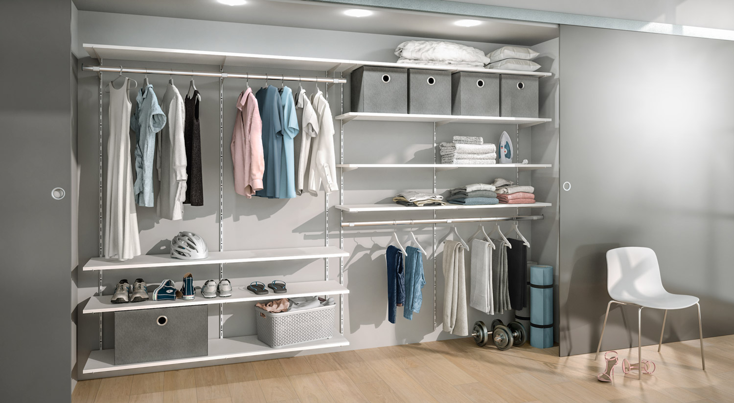 Penderie ouverte - P-SLOT comme rangement dressing de plain-pied Penderie ouverte - P-SLOT comme rangement dressing de plain-pied