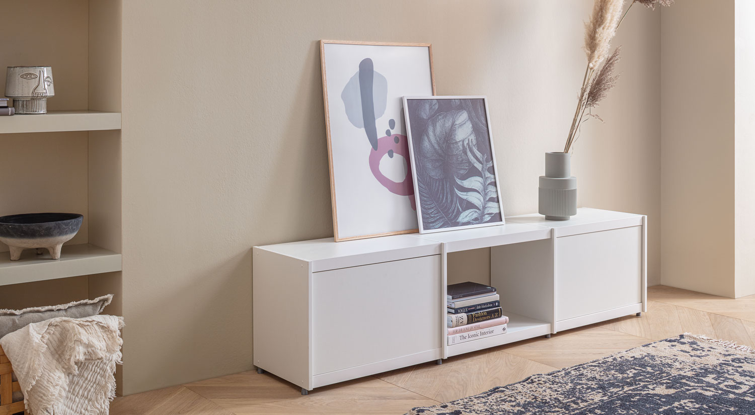 Étagère avec porte - YOMO buffet bas blanc