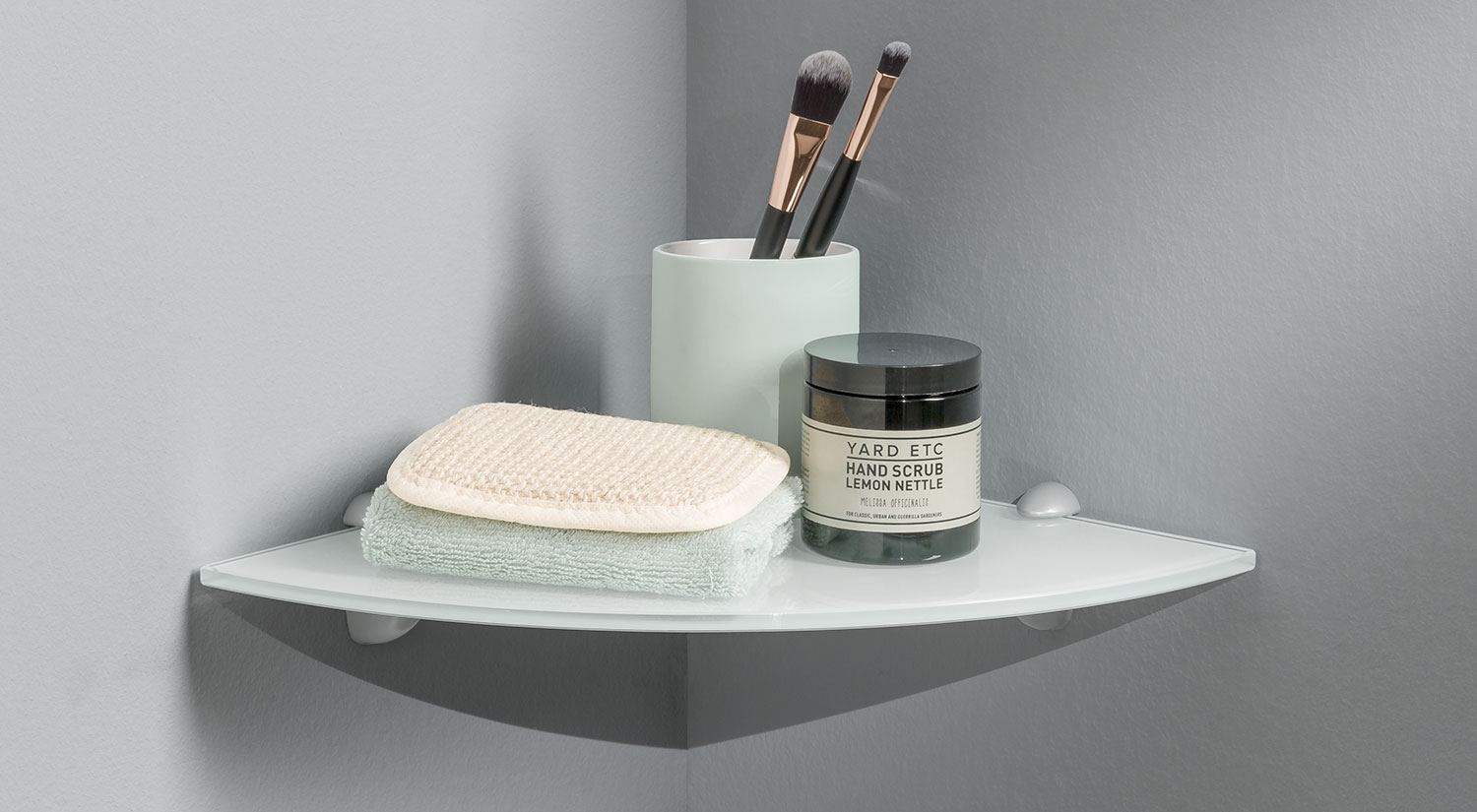 Étagère en verre salle de bain - CORNER+JAM blanc