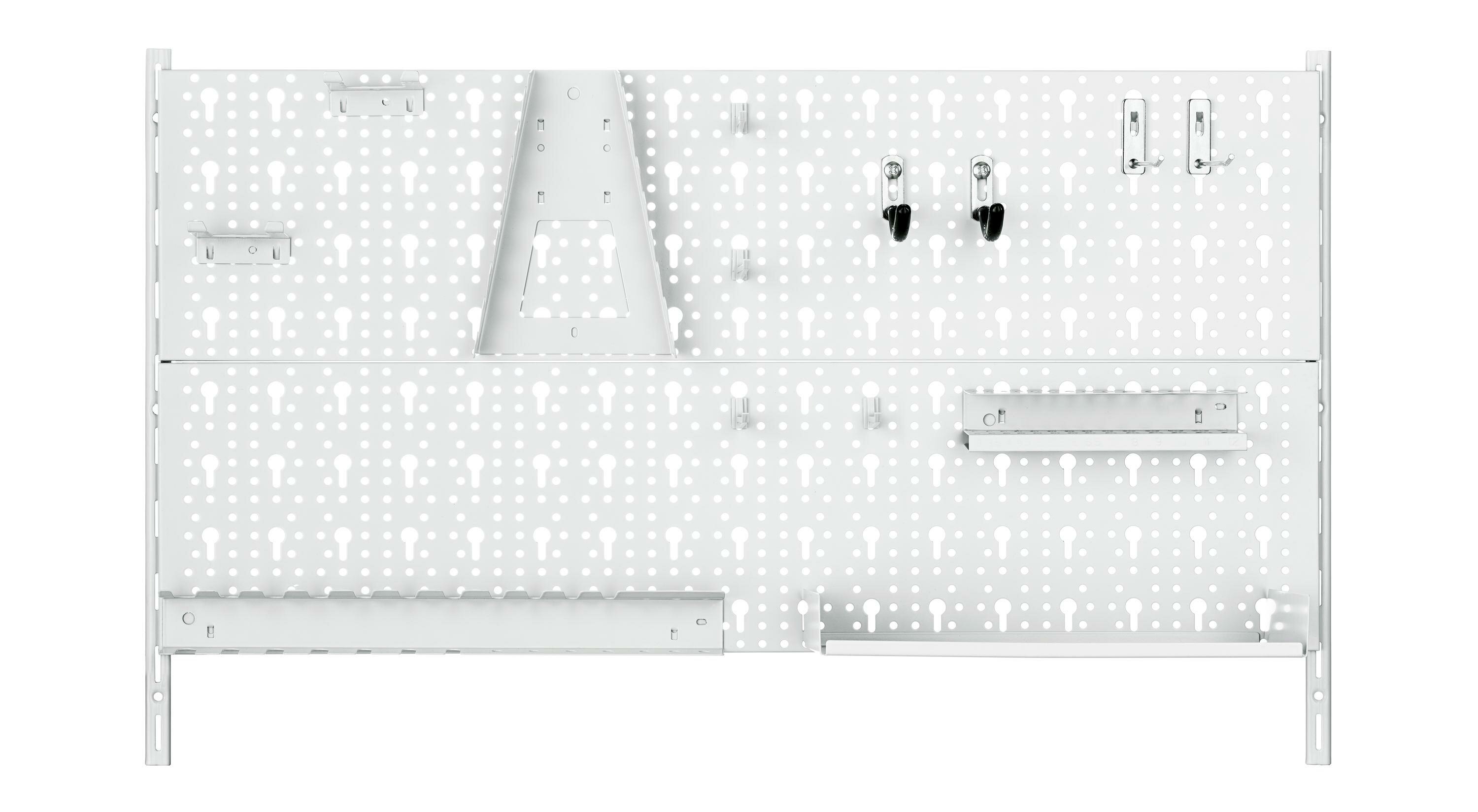 Porte-Outils Mural Panneau perforé Plaque à Clous en métal Sac de Rangement  pour Outils de Garage Noir Bleu Blanc Stockage d'atelier Multifonctionnel  Peu encombrant (Couleur : Noir, Taille : 45x150c : 