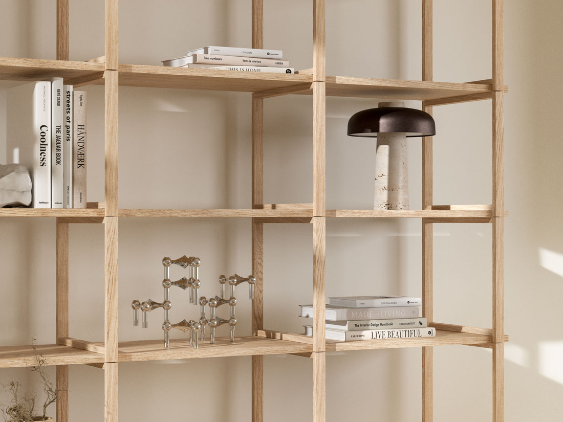 AIKO 1x2 Wooden Shelf | 65x75x36 cm | oak