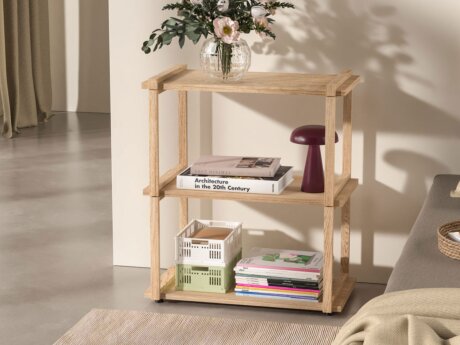 AIKO 1x2 Wooden Shelf | 65x75x36 cm | oak