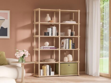AIKO 2x5 Wooden Bookshelf | 122x178x36 cm | oak