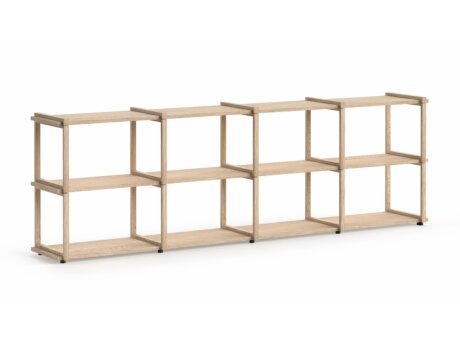 AIKO 4x2 Wooden Shelving Unit | 236x75x36 cm | oak