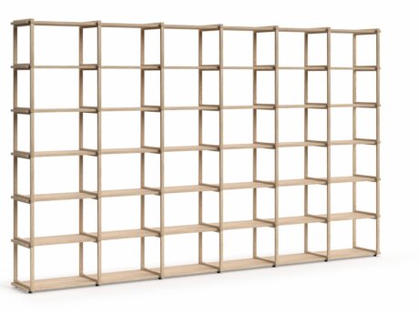 AIKO 6x6 Wooden Shelving Unit | 350x213x36 cm | oak