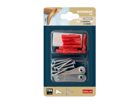 WoodkonFix Mounting Hardware Kit | for 4 wooden shelf brackets