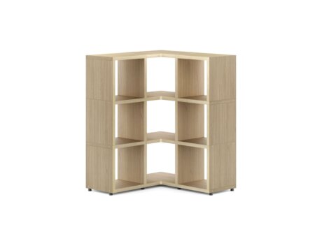 BOON 3x3 Corner Shelf | 88/88x112x33 cm | oak