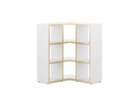 BOON 3x3 Corner Shelf | 88/88x112x33 cm | white/oak