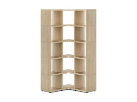 BOON 3x5 Corner Shelf | 88/88x183x33 cm | oak