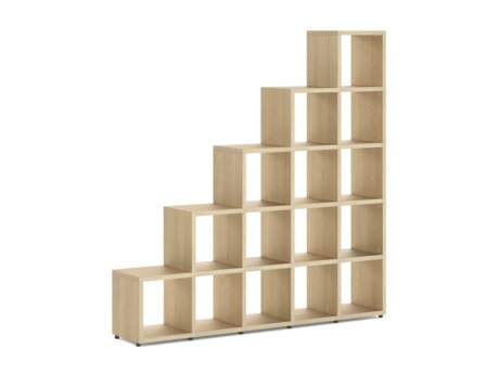 BOON 5x5 Stepped Shelf | 181x183x33 cm | oak