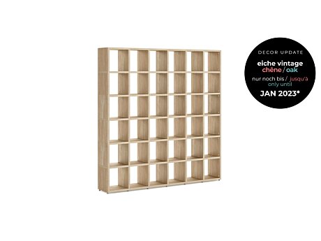 BOON 6x6 Regalsystem Bücherregal | 216x218x33 cm (LxHxT) | eiche vintage
