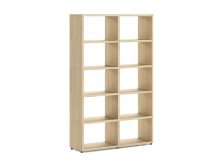 BOON L-2x5 Bookshelf | 117x183x33 cm | oak