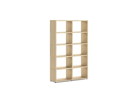 BOON L-2x5 Bücherregal | 117x183x33 cm (LxHxT) | eiche