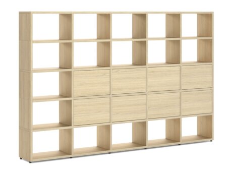 BOON L-5x5-P1 Regal mit Türen | 288x183x33 cm | eiche