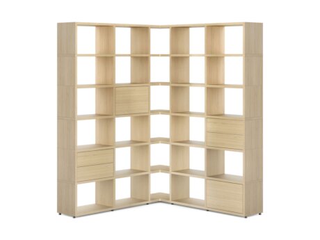 BOON L-5x6-P Corner Shelf | 166/166x218x33 cm | oak