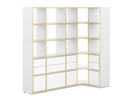 BOON Mix-5x5-P Corner Shelf | 181/88x183x33 cm | white/oak