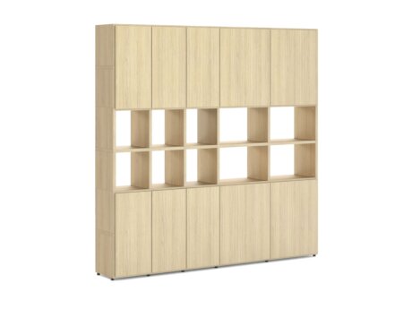 BOON Mix-5x6-P2 Shelving Unit with Doors | 224x218x35 cm | oak