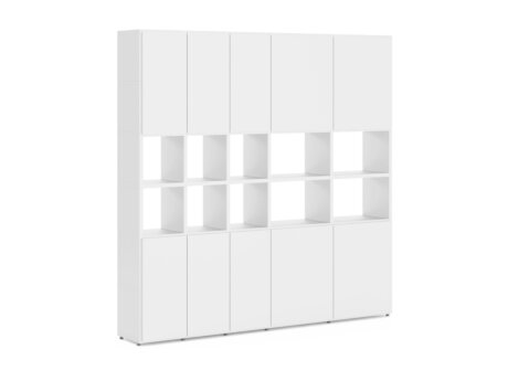 BOON Mix-5x6-P2 Shelving Unit with Doors | 224x218x35 cm | white