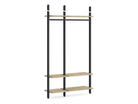 CLOS-IT D-150 Regalsystem | 135x277x40 cm | eiche/schwarz