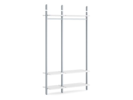 CLOS-IT D-150 Regalsystem | 135x277x40 cm | weiß/silber