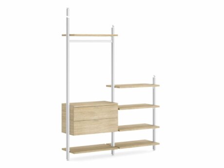 CLOS-IT D-205 Sloped ceiling wardrobe | 168x277/118x46 cm | oak/white