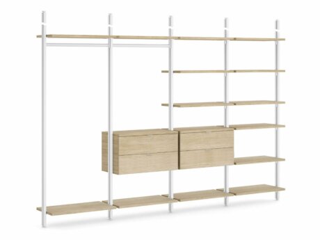 CLOS-IT D-404 Offener Kleiderschrank | 333x277x42 cm | eiche/weiß