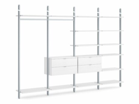 CLOS-IT D-404 Open Wardrobe System | 333x277x42 cm | white/silver