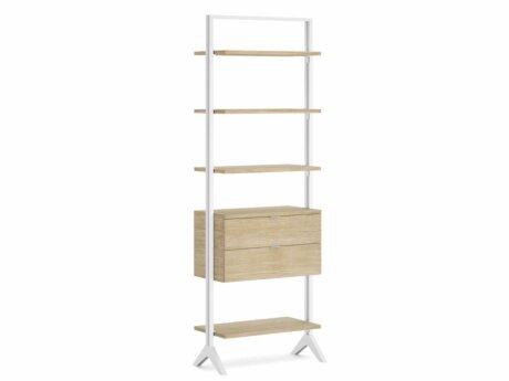 CLOS-IT S-105 Regalsystem | 86x228x42 cm | eiche/weiß