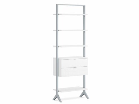 CLOS-IT S-105 Regalsystem | 86x228x42 cm | weiß/silber